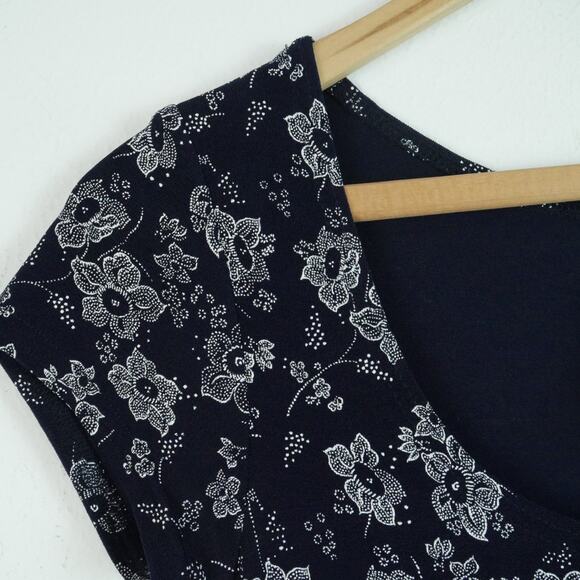 Vintage Medium Maxi Dress 90s Whimsigoth Grunge Slinky Floral Cottagecore Dainty - Picture 4 of 6